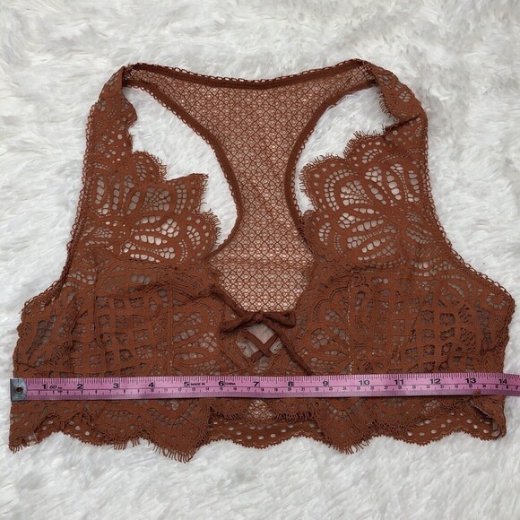 Victorias Secret Dream Angels Bralette Medium Tie Burnt Orange Lace Fairy Dainty - Picture 3 of 8